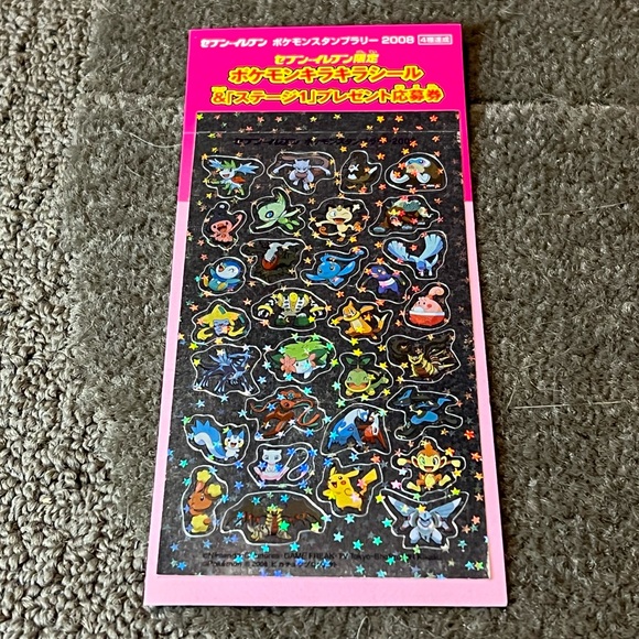 *2008* Pokémon 7-Eleven Holographic Sticker Sheet Japan Exclusive Anime Official - Picture 2 of 10